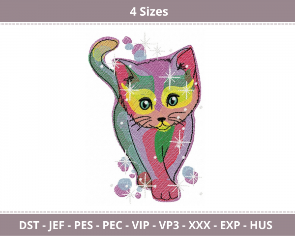 Galaxy Cat Machine Embroidery Designs-4 Sizes-instant download