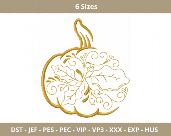 Pumpkin Machine Embroidery Designs-6 Sizes-instant download