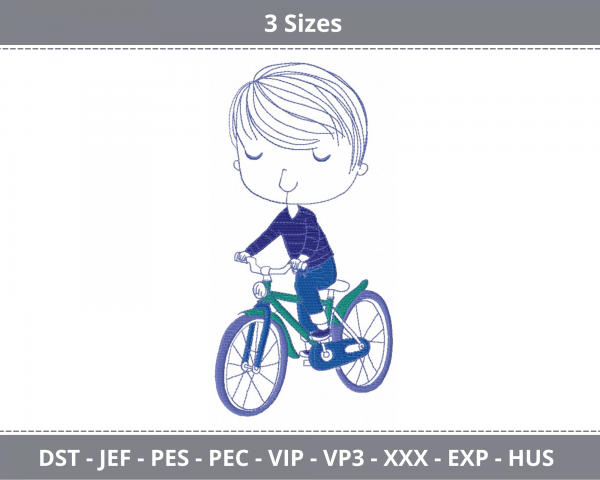 Little Boy Machine Embroidery Designs-3 Sizes-instant download
