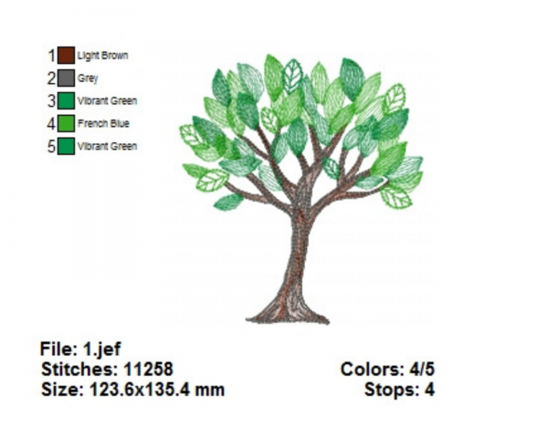 Tree Machine Embroidery Designs-1 Size-instant download