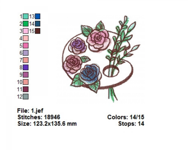 Flower Art Machine Embroidery Designs-1 Size-instant download