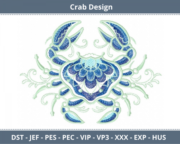Crab Machine Embroidery Designs-1 Size-instant download