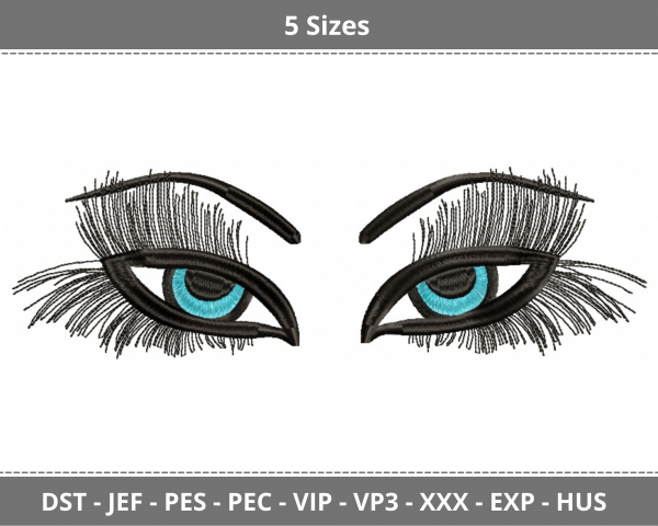 Eyes Machine Embroidery Designs-5 Sizes-instant download
