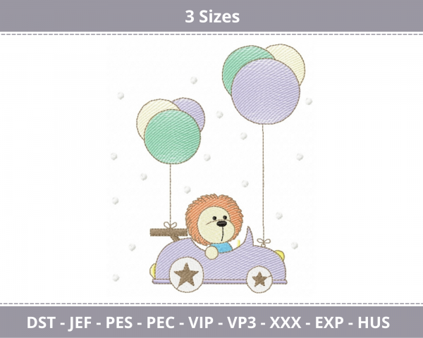 Balloon Machine Embroidery Designs-3 Sizes-instant download