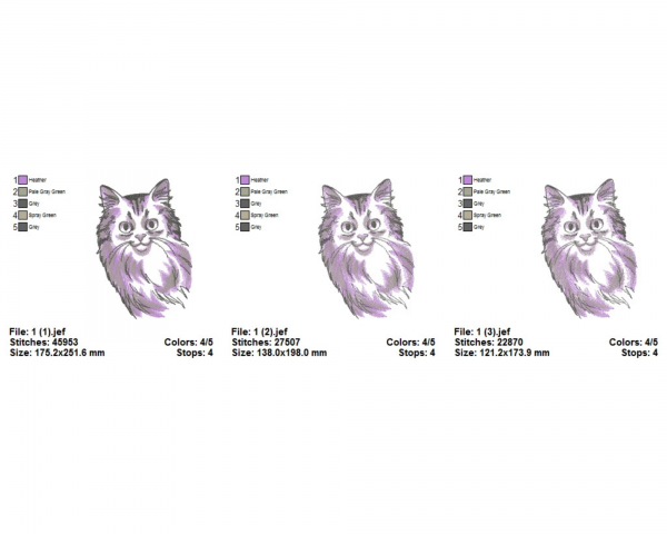 Cat Machine Embroidery Designs-3 Sizes-instant download