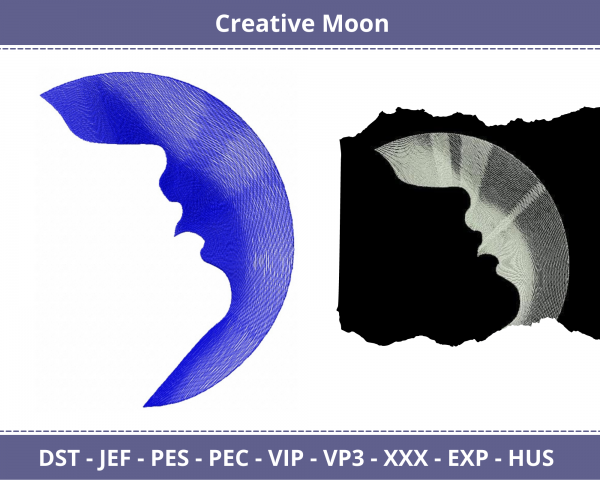 Creative Moon  Machine Embroidery Design