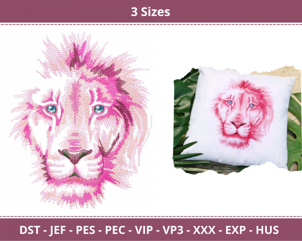 Lion Face Machine Embroidery Designs