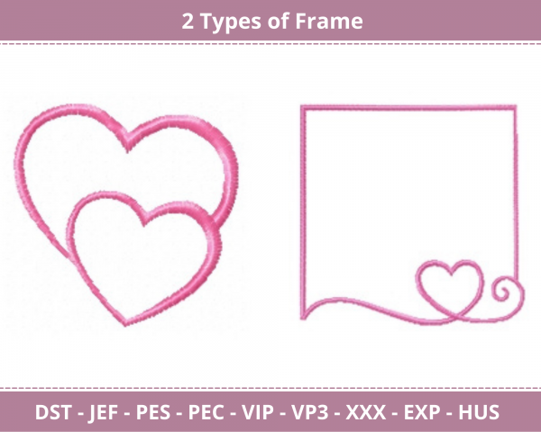 Heart Frame  Machine Embroidery Designs-2 Types-1 Size-instant download