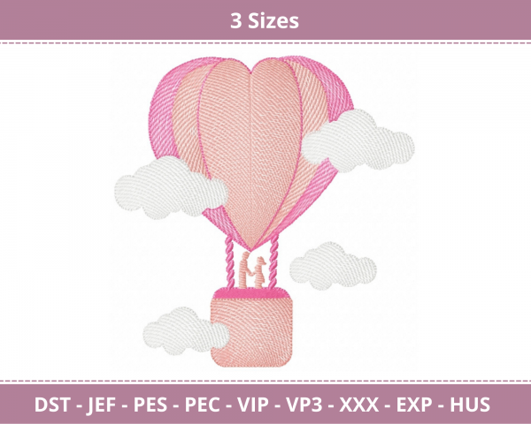 Air Balloon Machine Embroidery Designs-3 Sizes-instant download