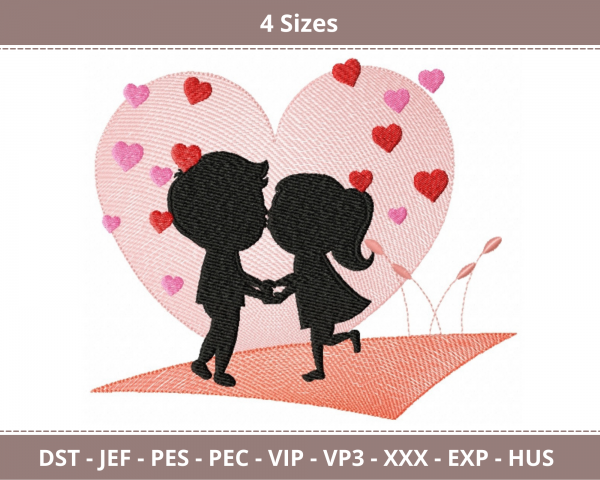 Couple Machine Embroidery Designs-4 Sizes-instant download