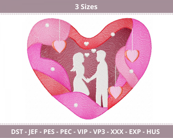 Couple Machine Embroidery Designs-3 Sizes-instant download