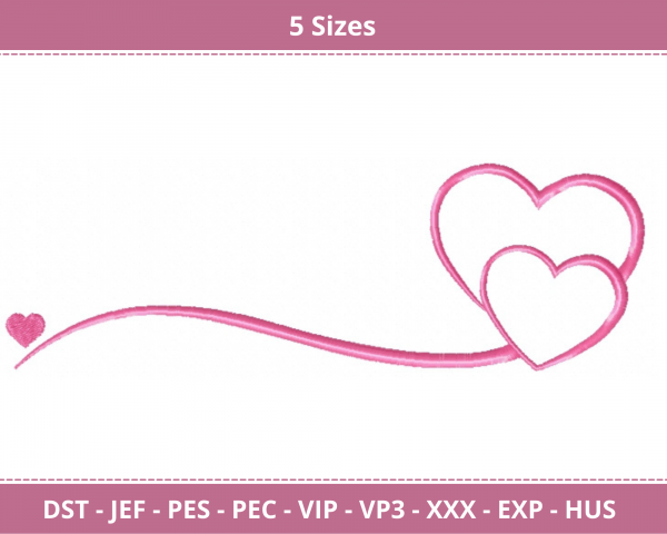 Heart Border Machine Embroidery Designs-5 Sizes-instant download