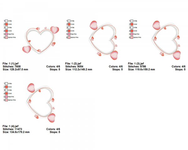 Creative Heart Machine Embroidery Designs-4 Sizes-instant download