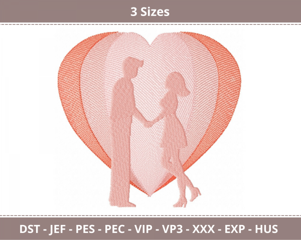 Couple Machine Embroidery Designs-3 Sizes-instant download