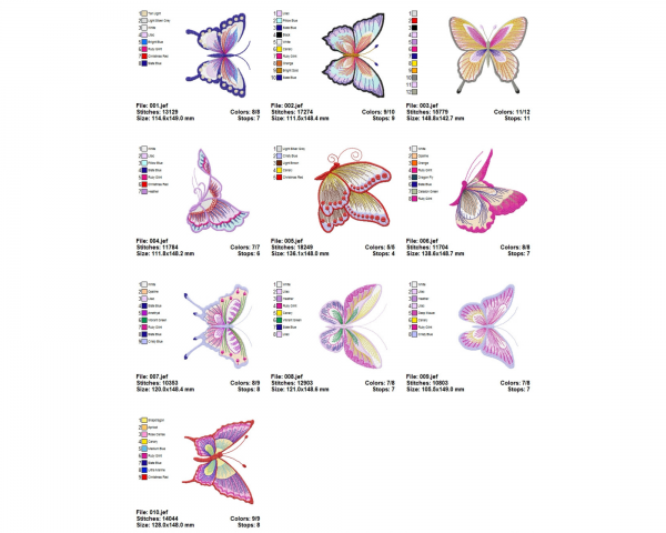 Butterfly Machine Embroidery Designs-1 Size-instant download