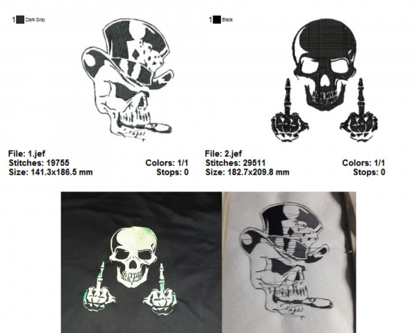 Halloween Skull Machine Embroidery Designs-2 Types-1 Size-instant download