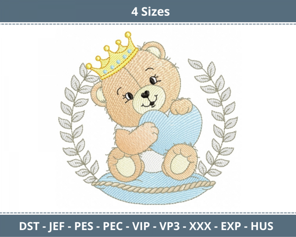 Cute Teddy Bear Machine Embroidery Designs-4 Sizes-instant download