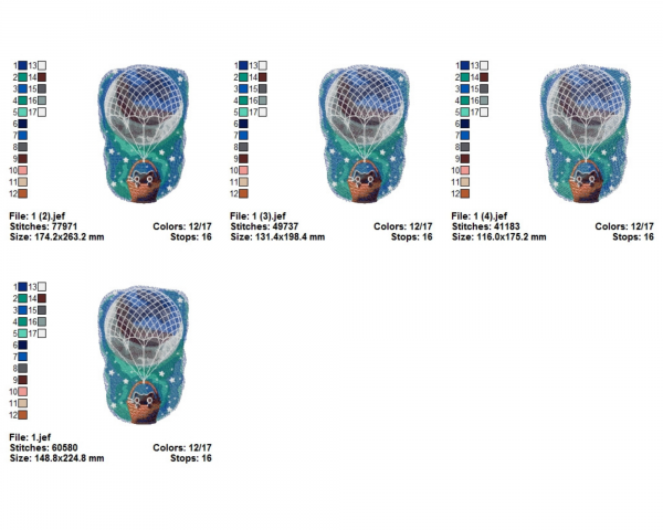 Creative Air Balloon Machine Embroidery Designs-4 Sizes-instant download