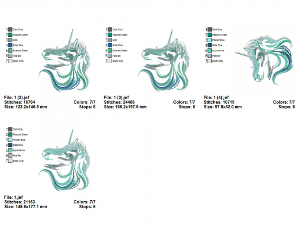 Unicorn Horse Machine Embroidery Designs-4 Sizes-instant download