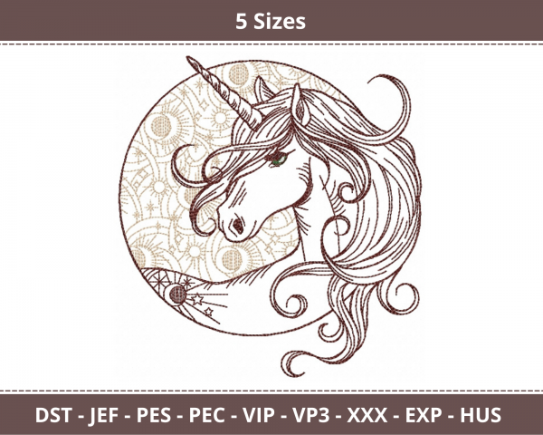 Unicorn Horse Machine Embroidery Designs-5 Sizes-instant download