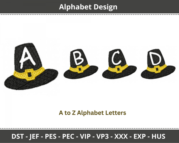 Alphabet Machine Embroidery Designs-1 Size-instant download