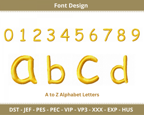 Alphabet & Number Machine Embroidery Design
