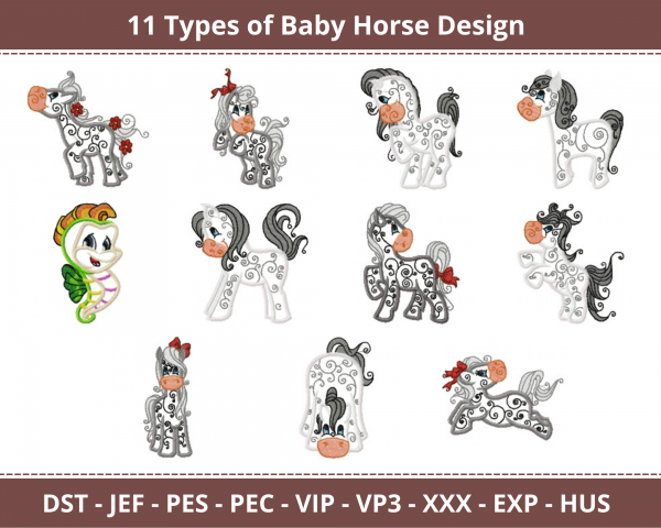 Baby Horse Machine Embroidery Design