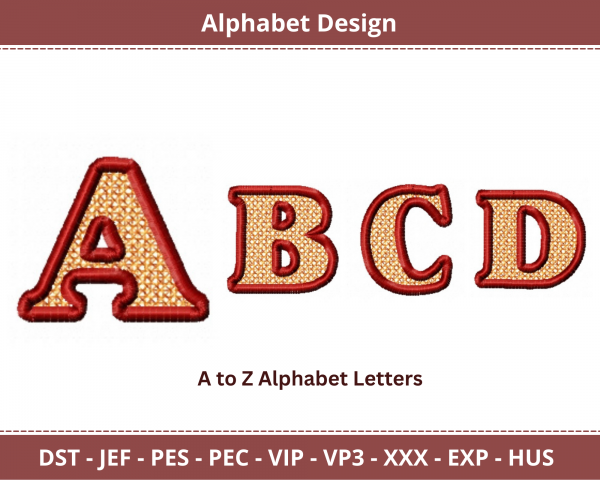 Alphabet Machine Embroidery Design