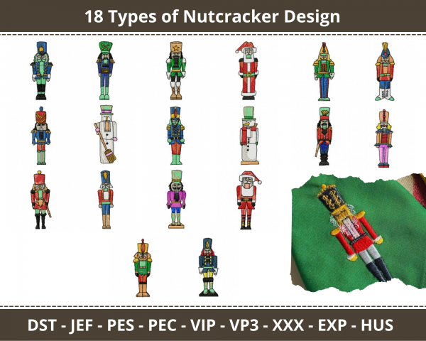Nutcracker Machine Embroidery Designs-18 Types-1 Size-instant download