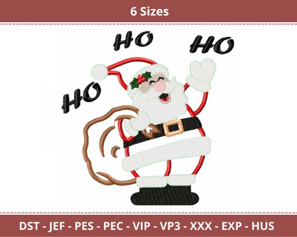 Santa Machine Embroidery Designs-6 Sizes-instant download