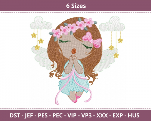 Angel Machine Embroidery Designs-6 Sizes-instant download