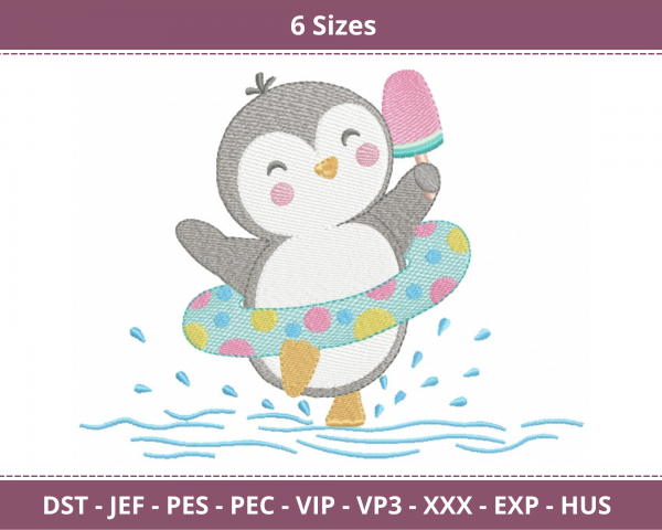 Baby Penguin Machine Embroidery Designs