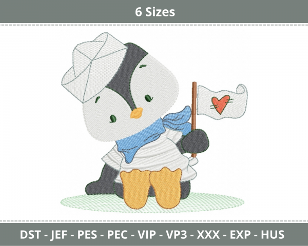Baby Penguin Machine Embroidery Designs-6 Sizes-instant download