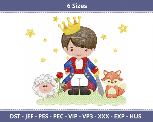 Little Prince Machine Embroidery Designs-6 Sizes-instant download