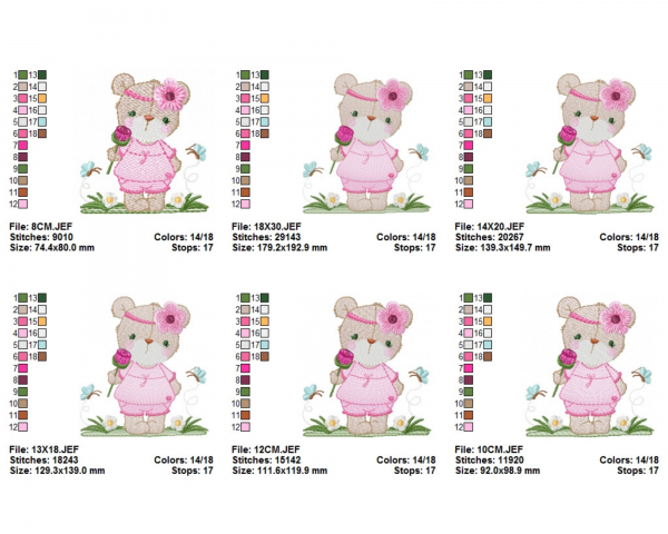 Cute Girl Machine Embroidery Designs-6 Sizes-instant download