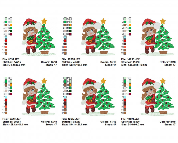 Christmas Machine Embroidery Designs-6 Sizes-instant download
