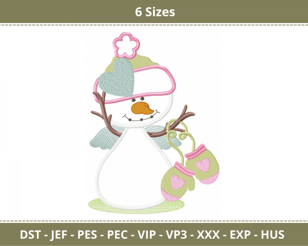 Snow Man Machine Embroidery Designs-6 Sizes-instant download