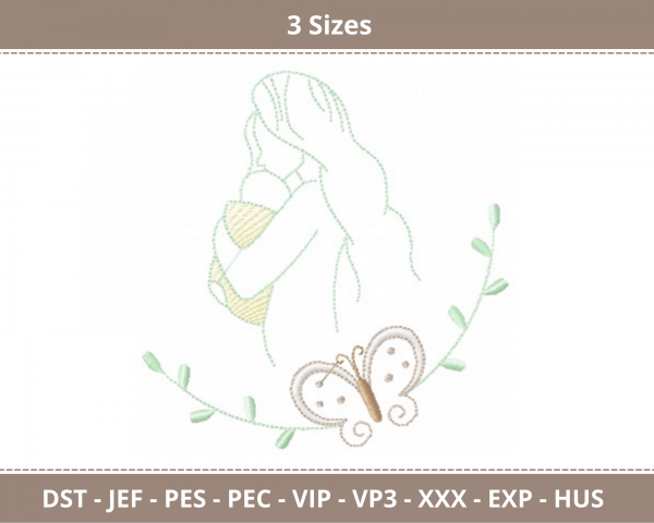 Mom & Baby Machine Embroidery Designs-3 Sizes-instant download