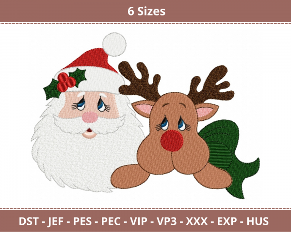 Santa Clause Machine Embroidery Designs-6 Sizes-instant download