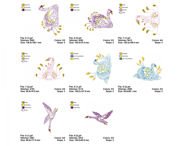 Duck Machine Embroidery Designs-10 Types-2 Sizes-instant download