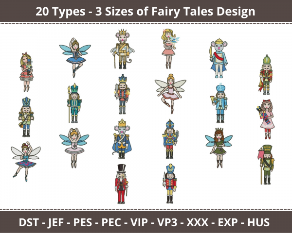 Fairy Tales Machine Embroidery Designs-20 Types-3 Sizes-instant download