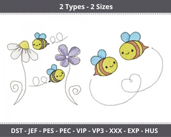 Floral Fish Machine Embroidery Designs-2 Types-2 Sizes-instant download
