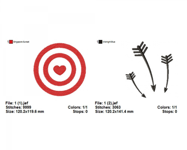 Target Arrow Machine Embroidery Designs-2 Types-1 Size-instant download