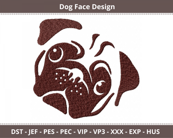 Dog Face Machine Embroidery Designs-1 Size-instant download