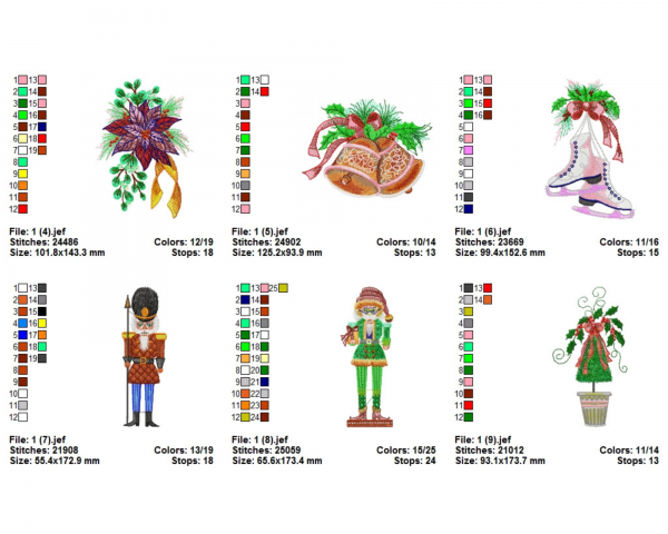 Christmas Decoration Machine Embroidery Designs-15 Types-1 Size-instant download