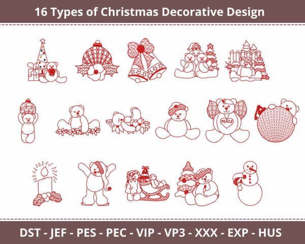 Christmas Decorative Machine Embroidery Design