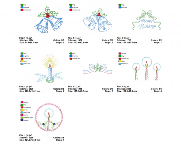 Christmas Decoration Machine Embroidery Designs-19 Types-1 Size-instant download