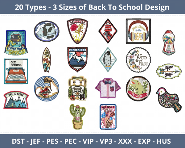Back To School Machine Embroidery Designs