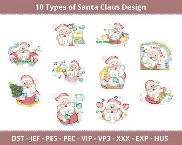 Santa Claus Machine Embroidery Design