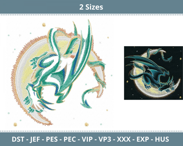 Dragon Machine Embroidery Designs-2 Sizes-instant download